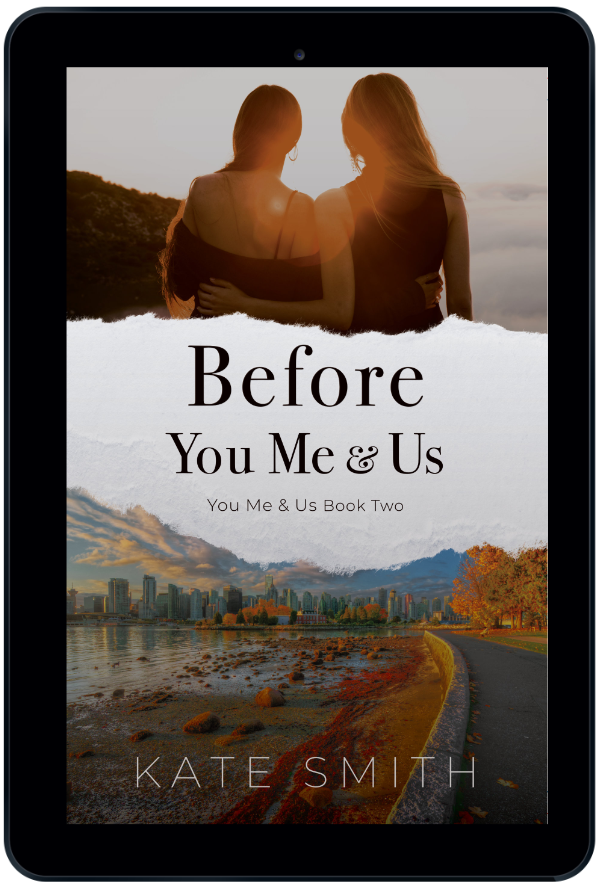 Front Cover of Before You Me & Us shown on tablet